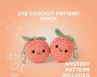 Modello Amigurumi color pesca all'uncinetto: giocattolo fai da te, portachiavi PDF