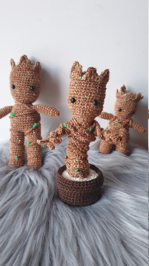 Knitted GROOT POTTED Roots Guardians of Galaxy Marvel Hero Exclusive Toy by  Mum Handicraft Sweet Cartoon Cute Amigurumi Lovers Gift Mamisie 