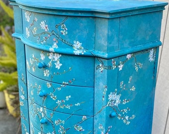 Out of Stock! Unavailable! Jewelry Armoire Van Gogh almond blossom inspiration