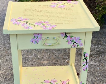 SOLD OUT! Unavailable! End Table, Shabby Chic Nightstand, French Provincial/Country Entryway table, Bedside Table, Cherry Blossom End Table