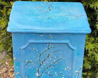 SOLDOUT! Jewelry Armoire, Jewelry Box, Vintage Jewelry Storage, Make up Organizer, Van Gogh Almond Blossom Inspiration, French Country Box