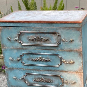 SOLD OUT Antique Chest Of Drawers, Media Organizer, Mid Century dresser, Vintage Dresser, Entryway French Country Table, Shabby Chic Dresser image 3