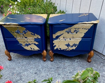 SOLD OUT! Nightstands Pair, Vintage End Table, Bedside Table with Drawers, Shabby Chic, French provincial Style Night Stand, Country Style