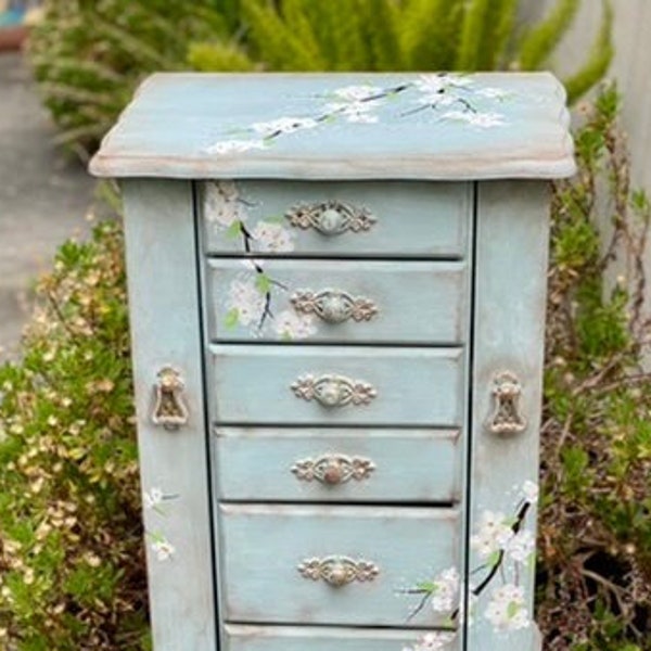 Sold out! Unavailable! Do not purchase it!  Jewelry Armoire, French Country Jewelry Box, Shabby Chic Jewelry organizer, Make up organizer,