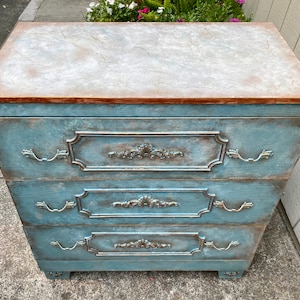 SOLD OUT Antique Chest Of Drawers, Media Organizer, Mid Century dresser, Vintage Dresser, Entryway French Country Table, Shabby Chic Dresser image 6