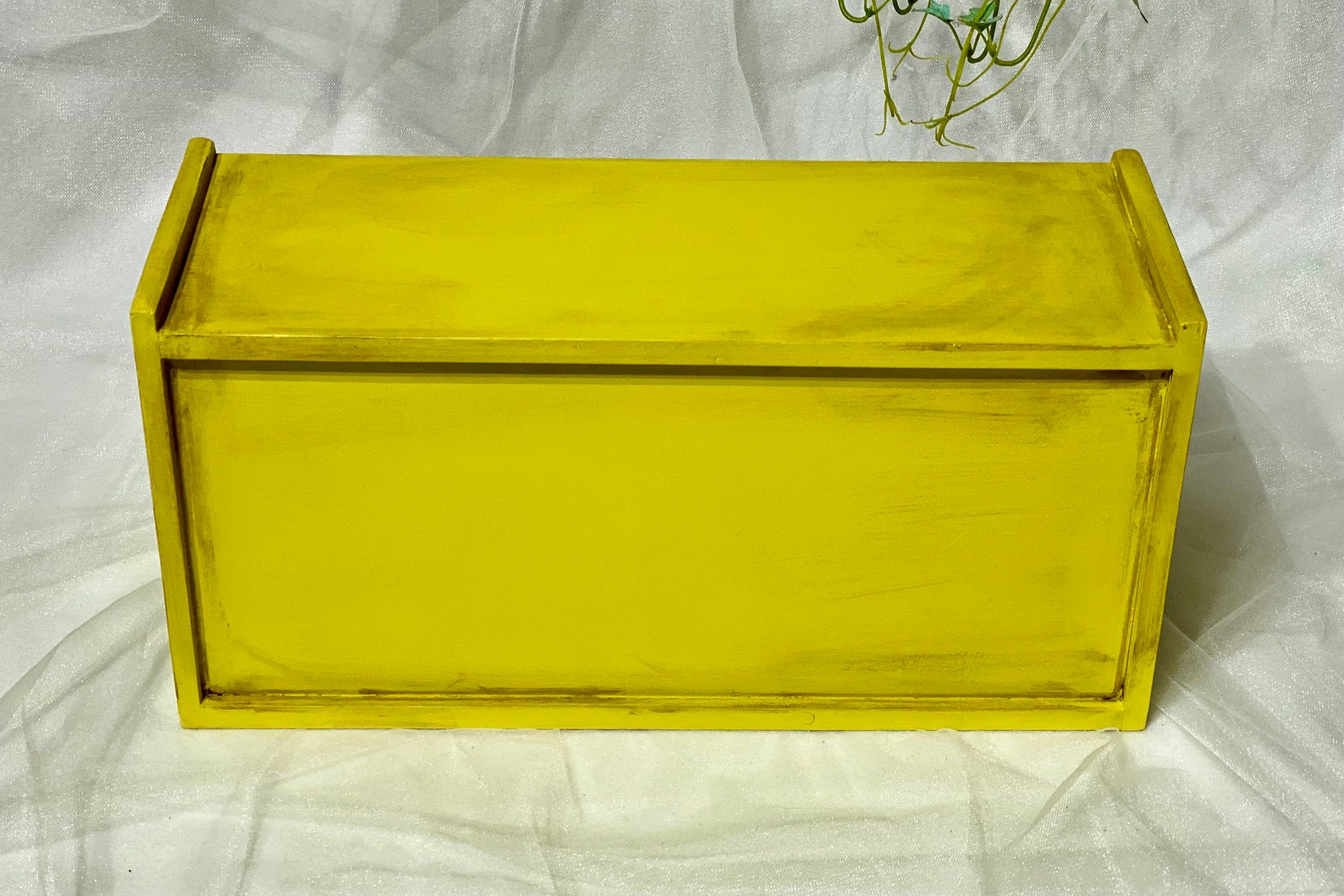 Sold Out Vintage Bread Box Yellow Crochet Bread Box Counter Etsy