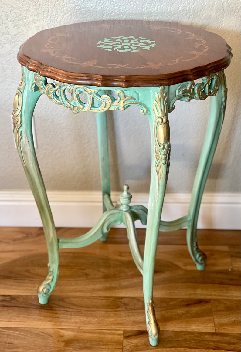 Antique Side Table Round End Table Carved Accent Table - Etsy