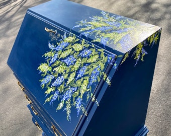 NOT4SALE! Antique Secretary Desk, Hand Painted Writing Desk, Computer Desk, Shabby Chic, Gift For Her, Organizer, Desk With Drawers