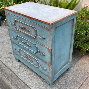 SOLD OUT Antique Chest Of Drawers, Media Organizer, Mid Century dresser, Vintage Dresser, Entryway French Country Table, Shabby Chic Dresser image 5