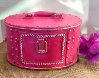 Hot Pink Make-Up Organizer, Barbie Pink Keepsakes Box For Girls, Treasure Box, Pink Jewelry Box, Make-Up Storage, Pink Home Decor, Gift