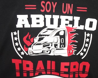 T-Shirt for men 100% cotton with Design in vinyl Textile "Soy un Abuelo Trailero"