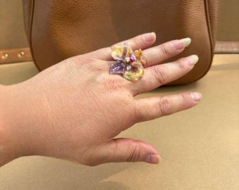 Handmade Natural Orchid Ring