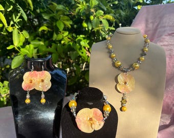 Handmade Christ's crown necklace, bracelet and earring set