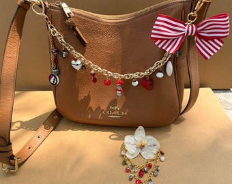 handbag accessory featuring a natural orchid preserved in UV resin, accented with Monster High-themed details