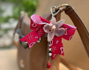 Handbag Accessory Cowgirl with Natural Orchid handmade in UV resin