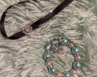 Handmade Bracelet Cinderella Mix of crystals and Pearls