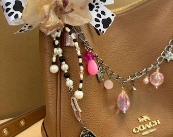 Handbag Accessory with Natural Orchid handmade in UV resin.
