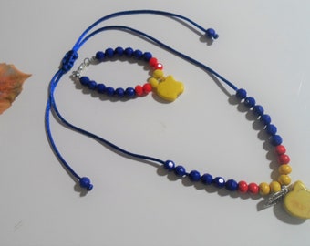 Handmade Snow White theme necklace and bracelet set