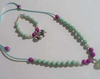 Handmade the Little Mermaid-themed necklace and bracelet set