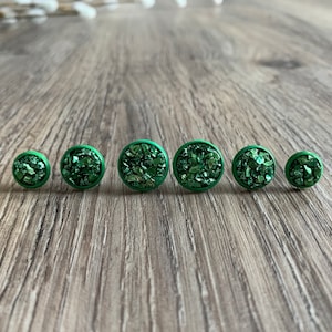 Shamrock Faux Druzy Studs with Green Posts, Faux Druzy Earrings, Stud Earrings, Geode Studs, Geode Earrings, Bridesmaid Gift, 8, 10 & 12MM