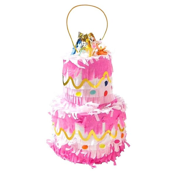 Mini Birthday Cake Piñata, Gifts for her, Sweet 16, Pink Birthday Decoration, Fillable birthday cake, 9" mini piñata, tabletop decor, bling!