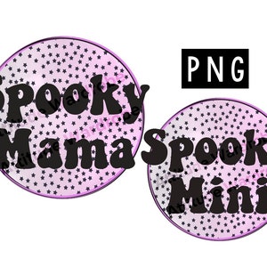 Spooky Mama Mini, Sublimation PNG file, halloween, retro, purple, combo, vintage