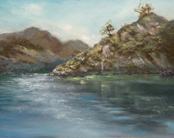 Oil Painting, Landscape Painting, Art, Oil Painting Original, Oil Painting Landscape, wall decor, Norway fjords motive