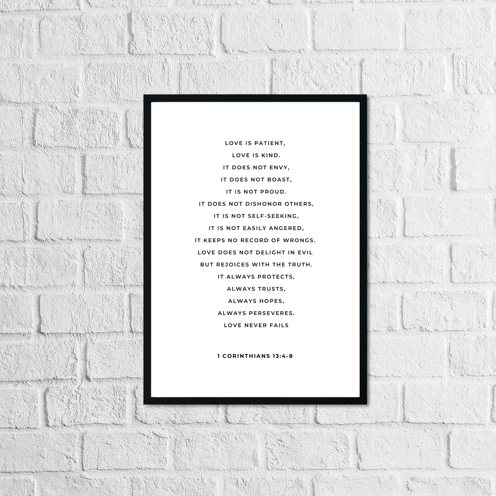 Love is Patient Print Bible Verse Scripture Christian Art  Etsy