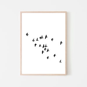 Birds Print | Flock of Birds | Minimal Art Print | Modern Wall Art | Minimalist Wall Art | Minimalist Picture | Digital Download