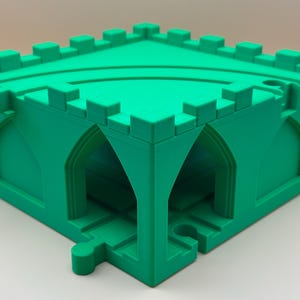 3D Printed Wooden Train Piece | Castle Tunnel Intersection and Second Story Corner | Gothic Theme