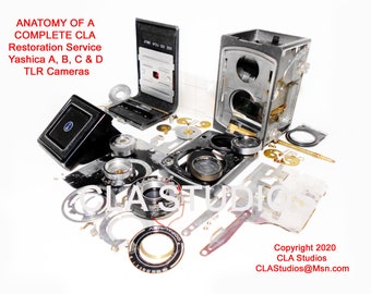 Yashica camera Repair CLA Service for TLR models A, B, C, D & LM by Yashica Tech w/6 mo. Warranty*