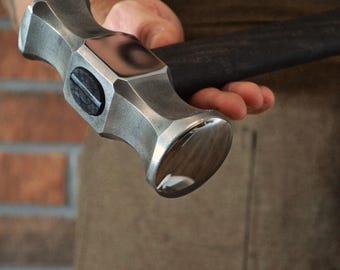 Professional Blacksmith Rounding Hammer – 2lb Forged Steel Hammer | Double-Faced Tool for Forging & Shaping