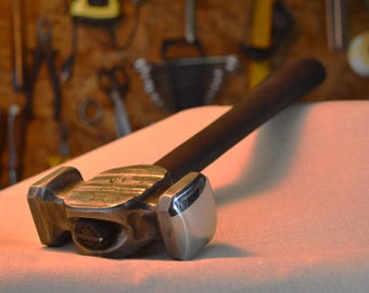 Hand Forged Rounding Hammer – High Carbon Steel Blacksmithing Tool – Ashwood Handle