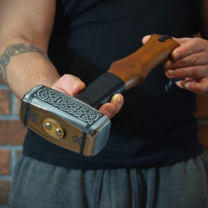 Personalized Viking Hammer | Hand-Forged High Carbon Steel Hammer with Ashwood Handle & Custom Engraving
