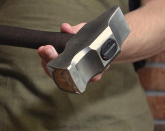 Hand-Forged Blacksmith Hammer: Carbon Steel Head, Ash Handle - 3.3lbs