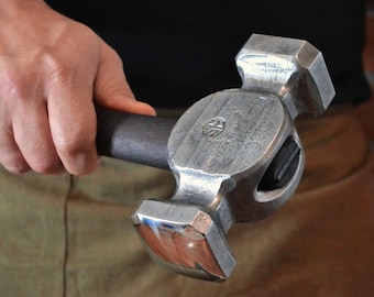 Blacksmith Rounding Hammer: AISI 1080 Steel with Ashwood Handle-  For Blacksmithing
