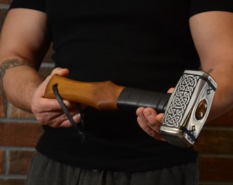 Scandinavian Engraved Hammer | Hand-Forged Blacksmith Hammer with Personalization & Wooden Gift Box