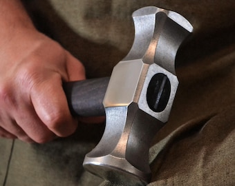 Blacksmith Rounding Hammer – Forged Steel AISI 1080 | Double-Faced Tool for Forging & Shaping