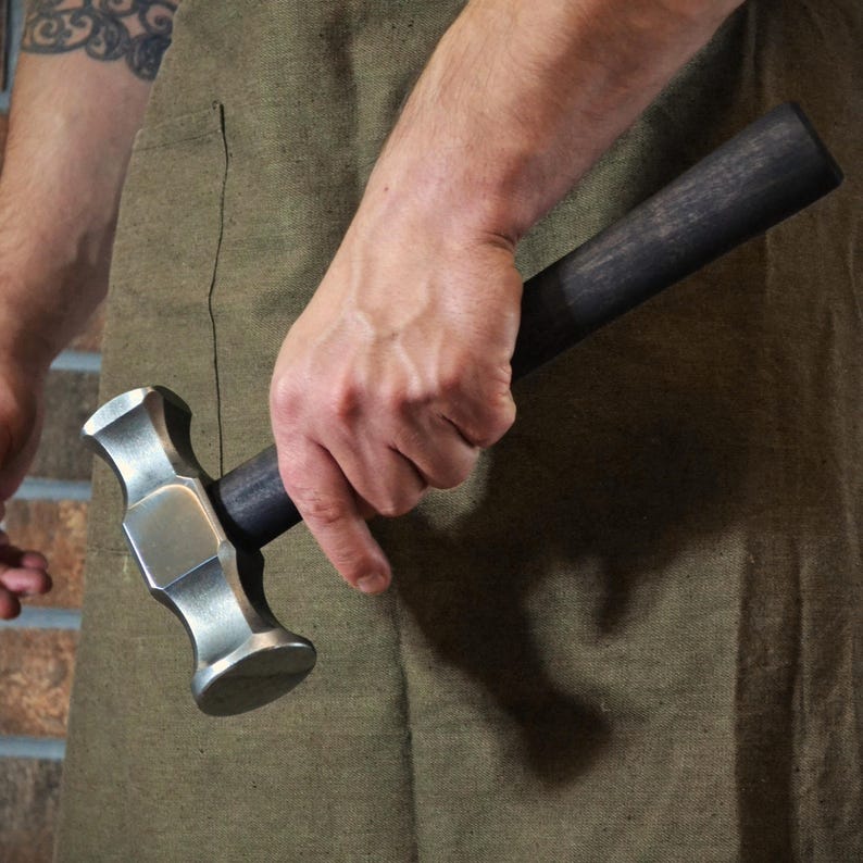 Professional Blacksmith Rounding Hammer – 2lb Forged Steel Hammer ...