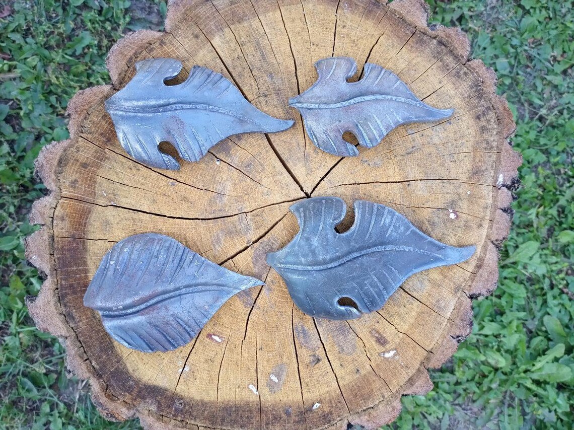 Set leaves Hand leaf Steel leaf Etsy