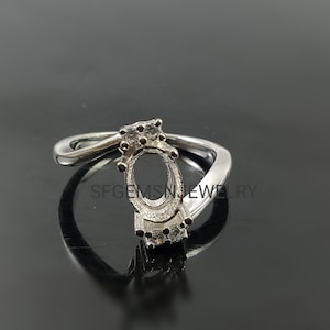 6X8MM Oval Semi Mount Ring, Personalized Wedding Ring, 925 Sterling Silver Ring, Wedding Ring, Engagement Ring, Oval Prong Setting Ring