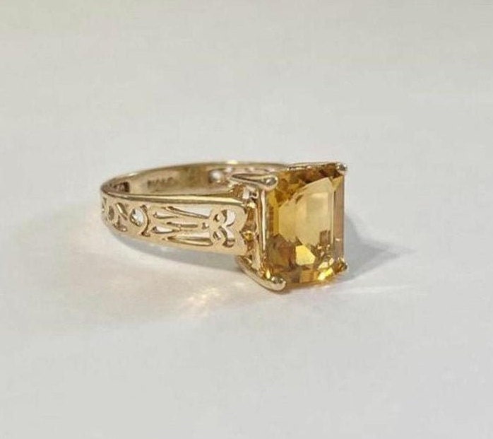 Genuine Yellow Topaz Ringnovember Birthstone Ringyellow Etsy