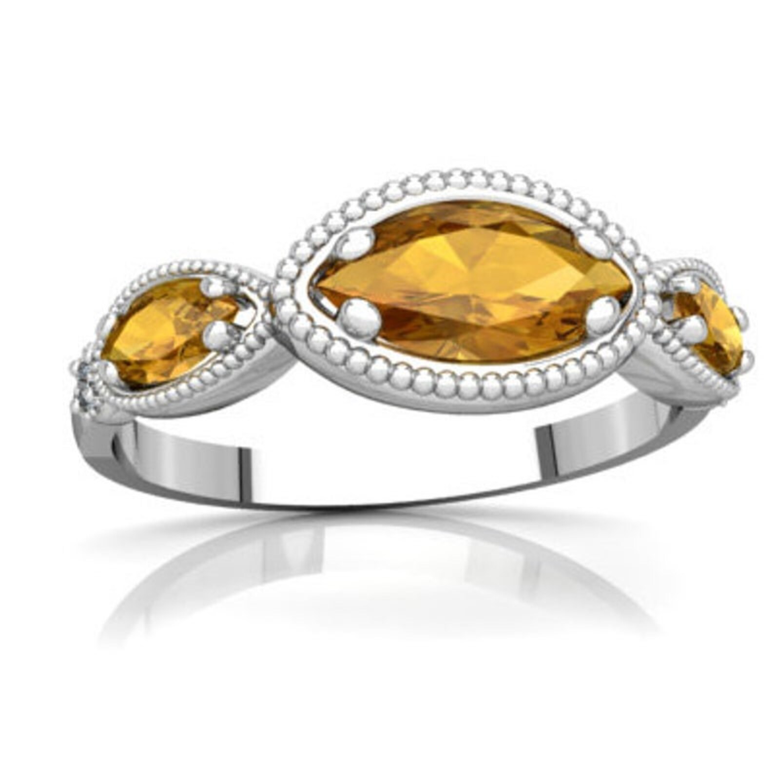 November Birthstone Ring Engagement Ring Three Marquise Golden Etsy UK