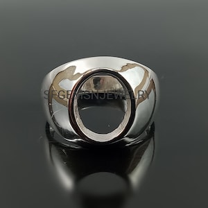 9X11MM Oval Semi Mount Ring-Silver Mount Ring-Bezel Setting Ring-Men Ring-Blank Ring-925 Sterling Silver Ring
