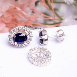 Blue Sapphire Earrings, Sapphire Studs, Stud Earrings, Solid Silver Studs, September Birthstone Earrings