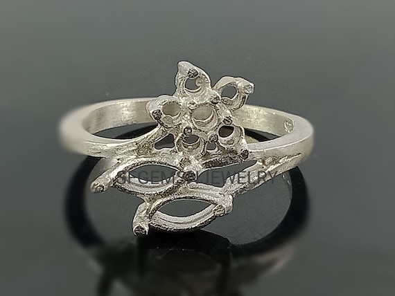 3X5 MM Marquise Semi Mount Ring ring Setting Without Stone women Semi Mount Ring silver Semi Mount Ring wedding Ring prong Setting Ring Etsy