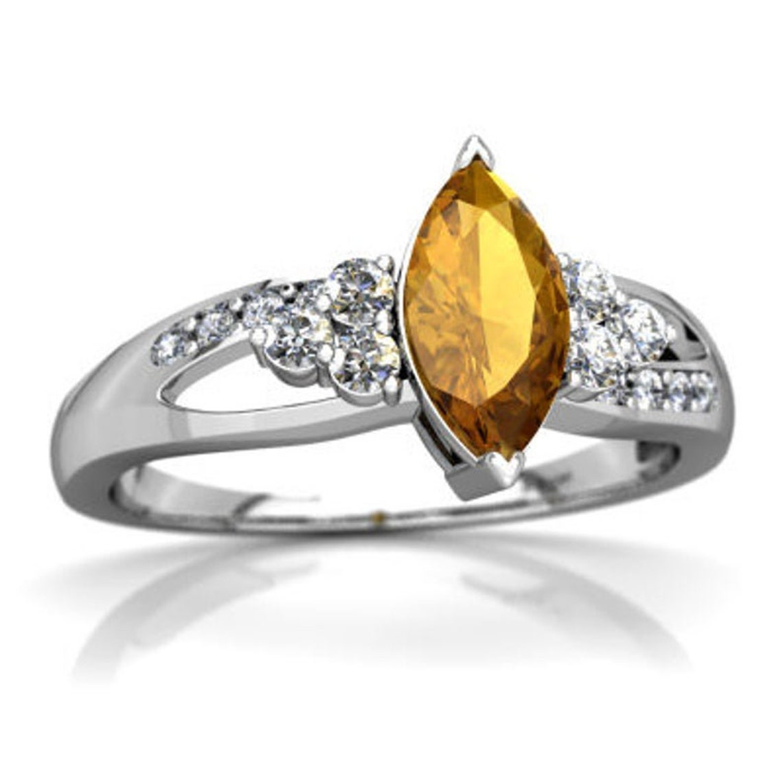 Anniversary Ring Natural Yellow Topaz Ring Marquise Cut Etsy