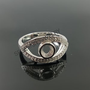 925 Sterling Silver-5X5MM Round Semi Mount Ring-Silver Mount Ring-Bezel Setting Ring-Engagement Ring-Blank Ring