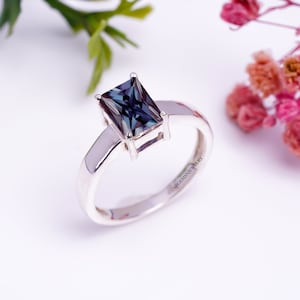 Teal / Purple Alexandrite Ring, 24k Rose Gold Vermeil, Engagement Ring, Promise Ring, June Birthstone ring, Anniversary Gift for Her