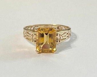 Yellow Topaz Ring - Etsy